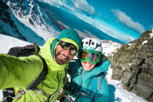 Foto di vetta in cima al Glaciar Martial